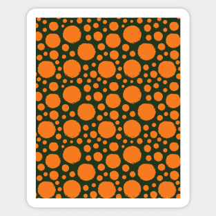 Dark Green and Orange Circle Seamless Pattern 023#001 Sticker